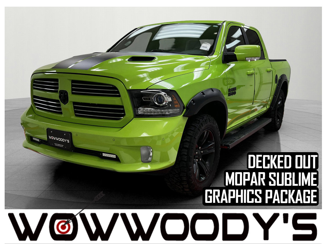Used 2017 RAM 1500 Sport Crew Cab 4X4 5.7L V8 HEMI Sublime Green Sport Package Convenience Group Heated Seats
