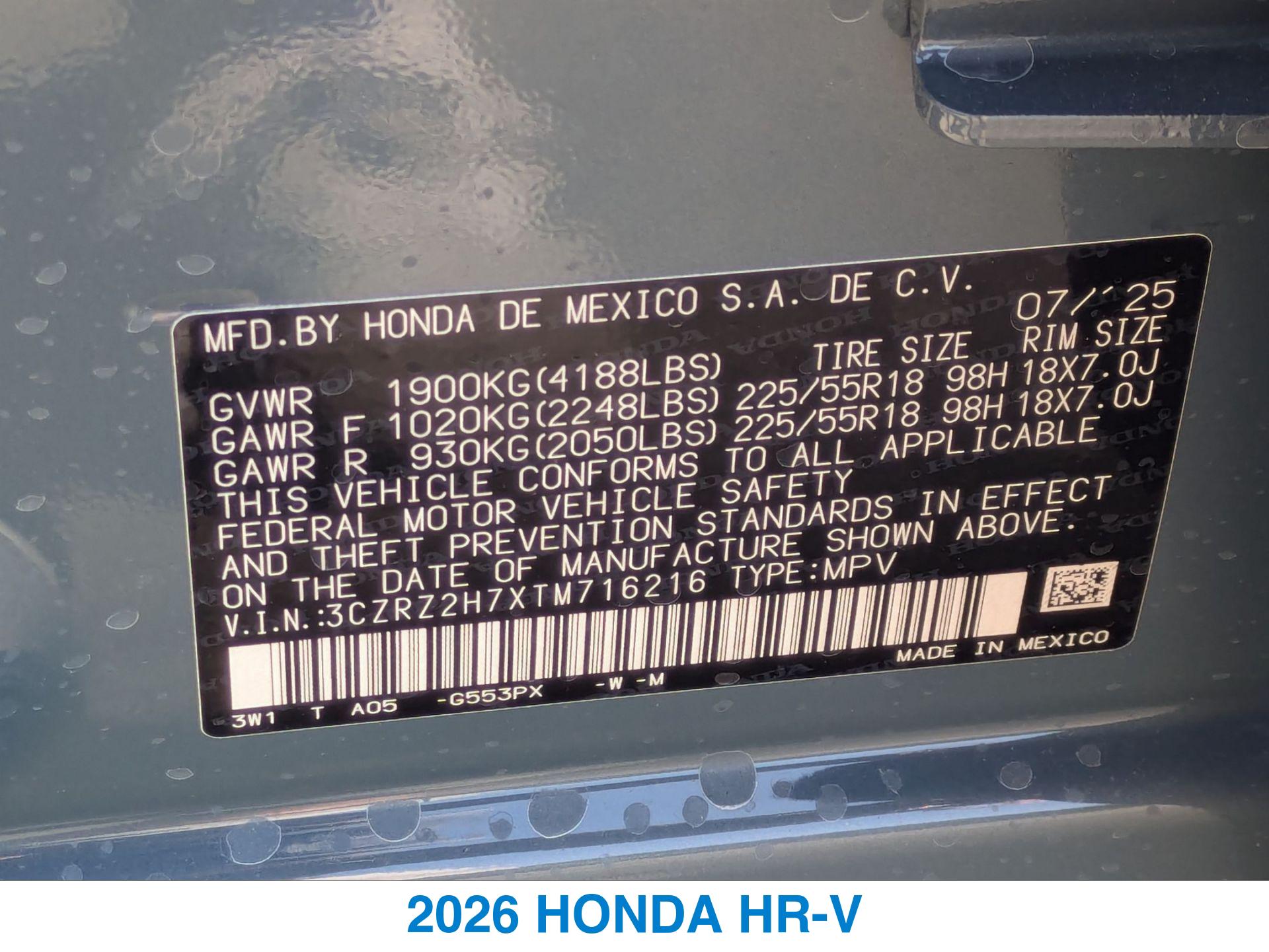 2026 Honda HR-V EX-L photo 25