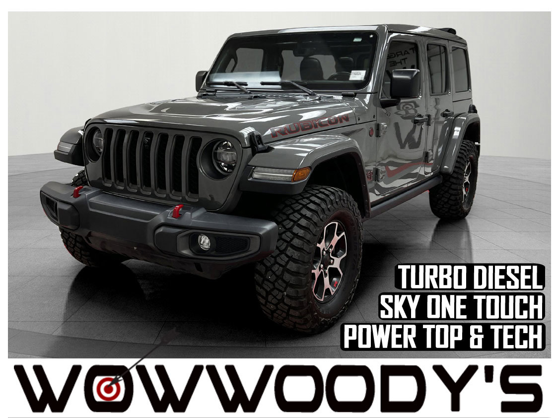 Used 2021 Jeep Wrangler Unlimited Rubicon 4X4 3.0L V6 Turbo Diesel Sky One Touch Power TOP Leather Seats Premium Audio Group Safety Group