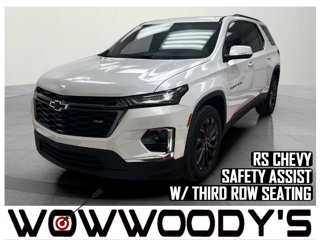 Used 2022 Chevrolet Traverse RS FWD 3.6L V6 Leather Heated Seats Remote Start Chevy Safety Assist Third Row Seating