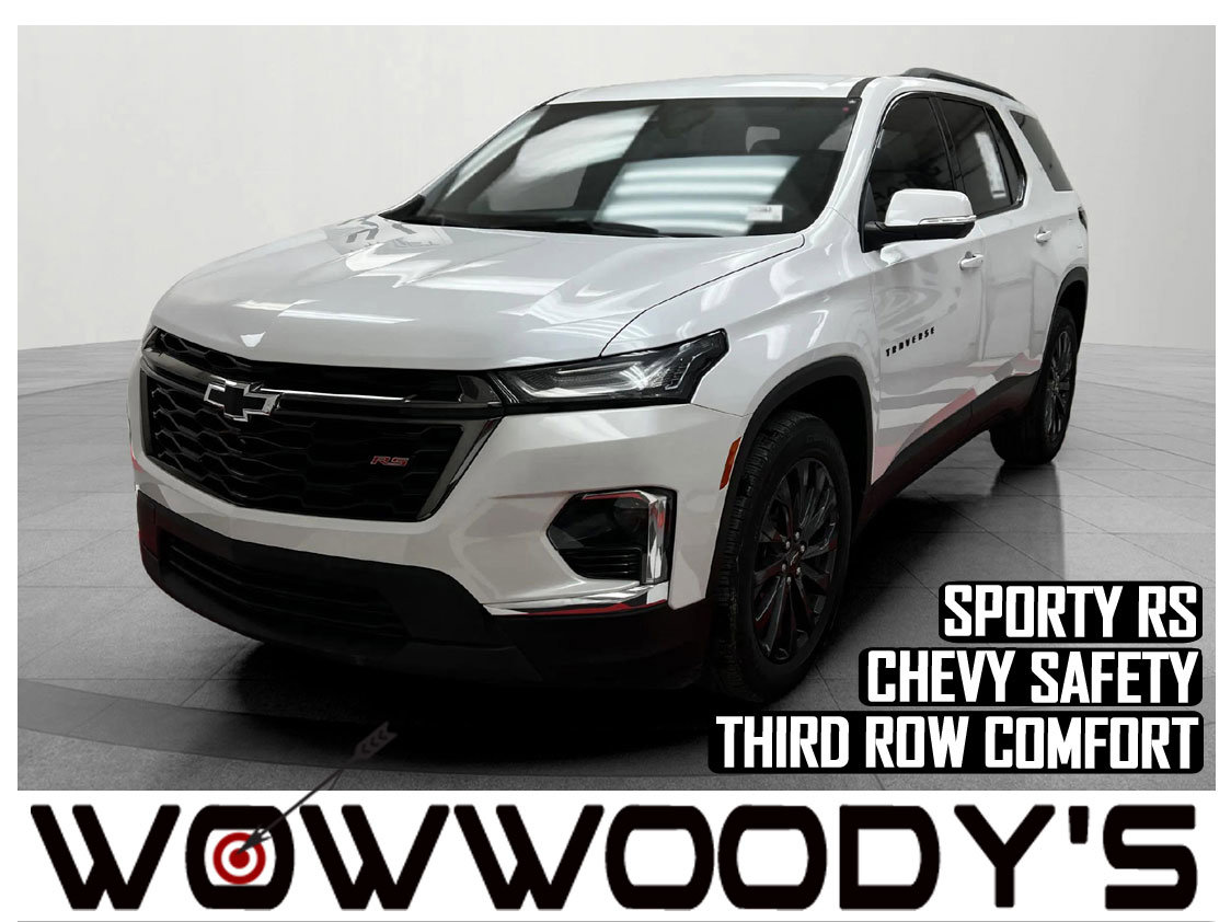 Used 2022 Chevrolet Traverse RS FWD 3.6L V6 Leather Heated Seats Remote Start Chevy Safety Assist Third Row Seating