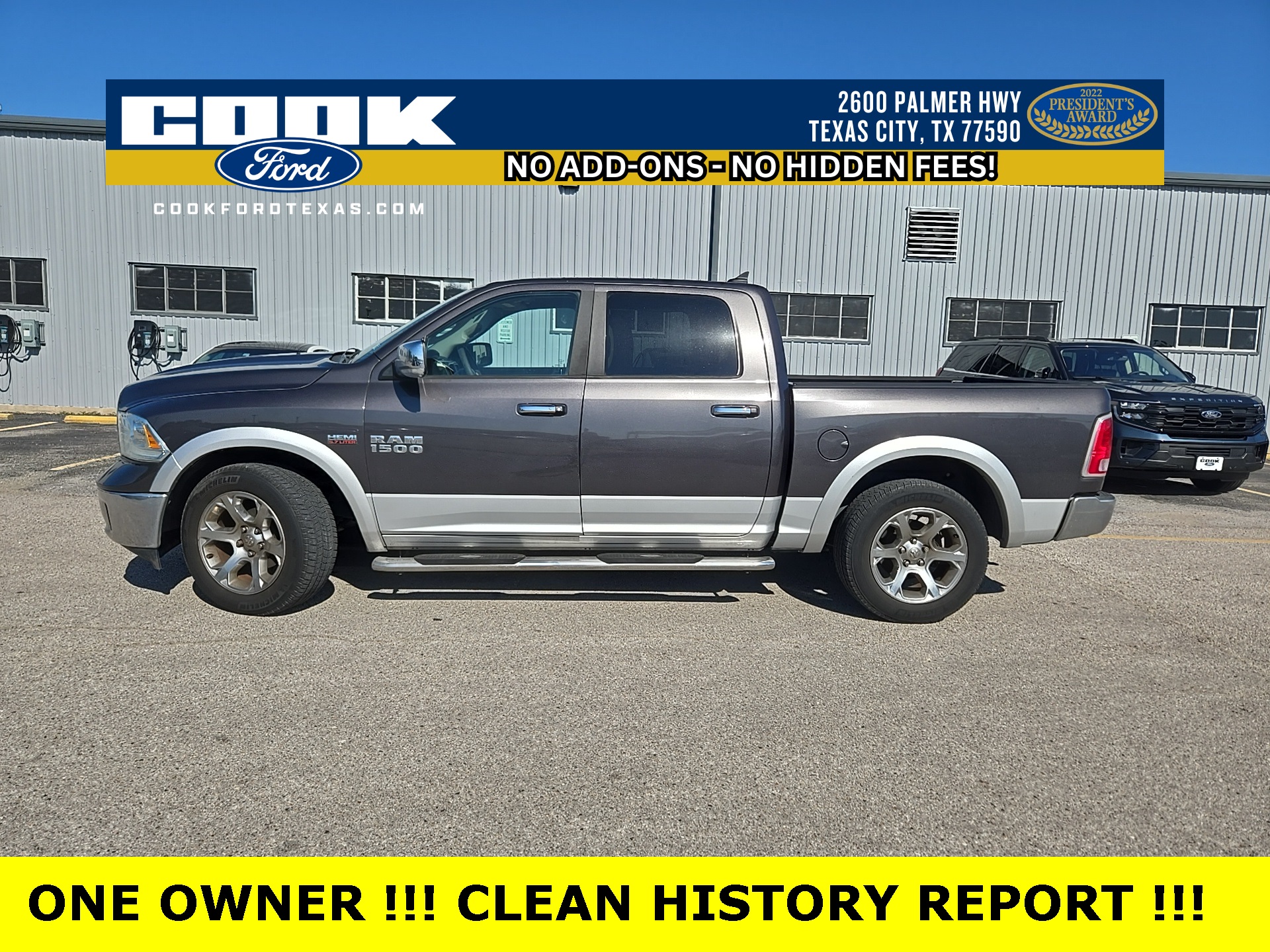 Used 2014 RAM Ram 1500 Pickup Laramie with VIN 1C6RR6NT8ES190734 for sale in Texas City, TX