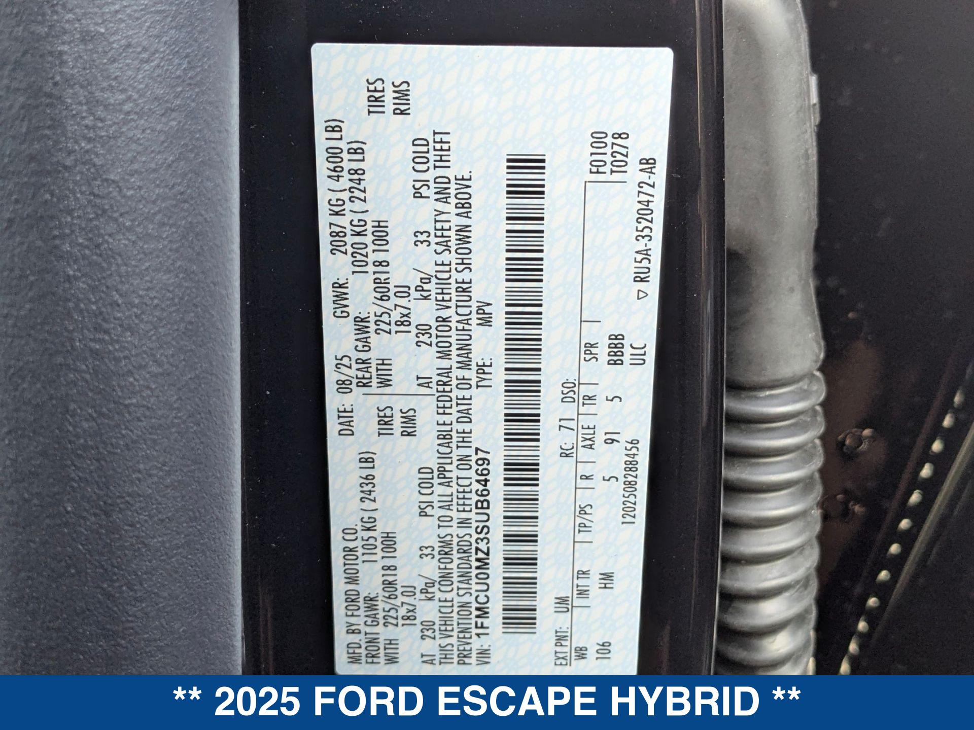 2025 Ford Escape Hybrid ST-Line photo 23