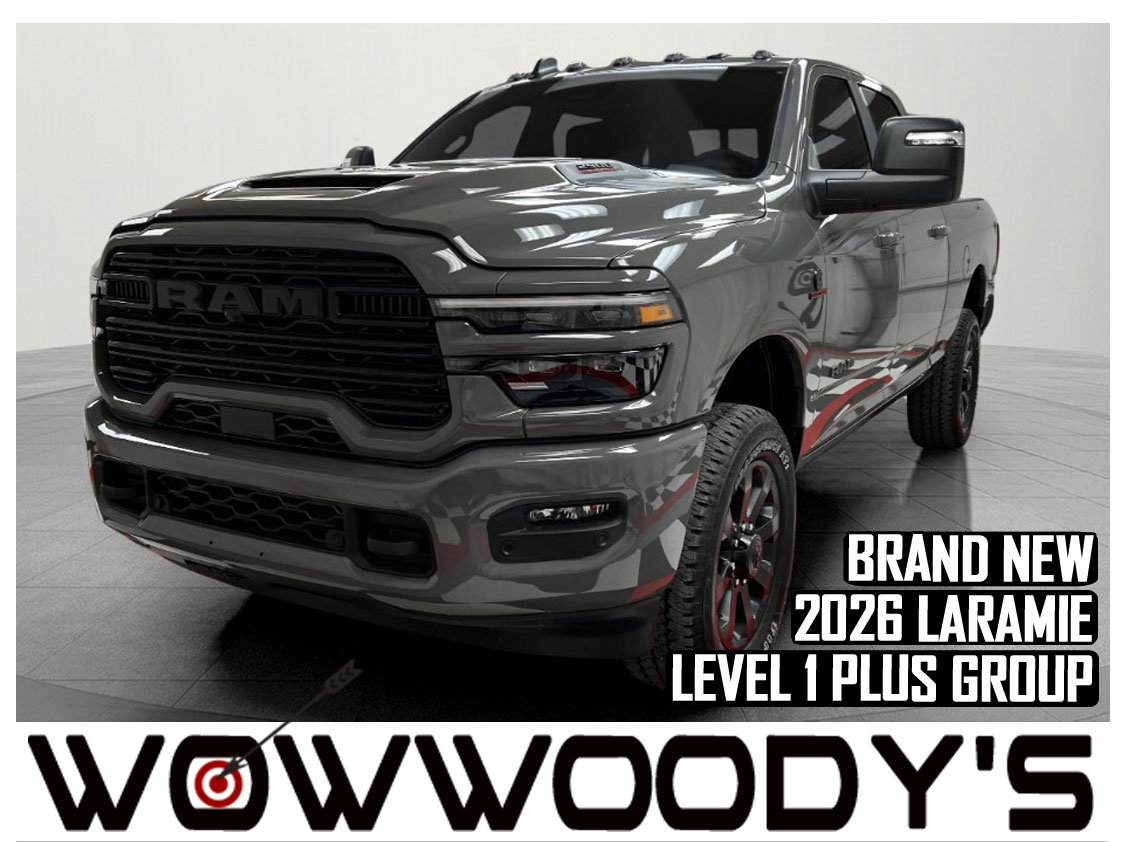 New 2026 RAM 2500 Laramie Crew Cab 4X4 6.7L I6 Cummins HO Turbo Diesel 5th Wheel Gooseneck Towing Prep Group Night Edition Level 1 Plus Group