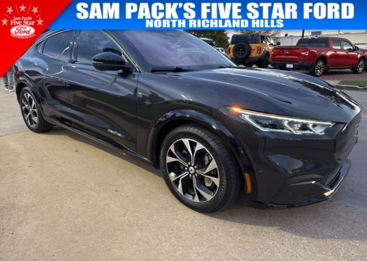 Certified 2021 Ford Mustang Mach-E Premium AWD with VIN 3FMTK3SU3MMA56182 for sale in North Richland Hills, TX