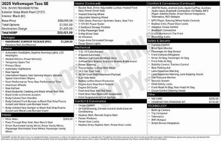 2025 Volkswagen Taos SE