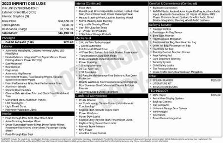 2023 INFINITI Q50 LUXE