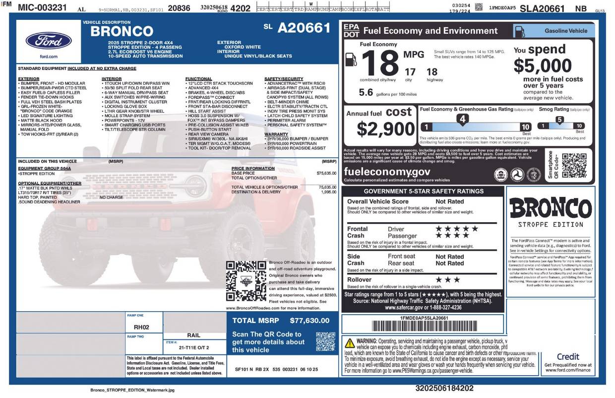 2025 Ford Bronco 2-Door Stroppe - Photo 7