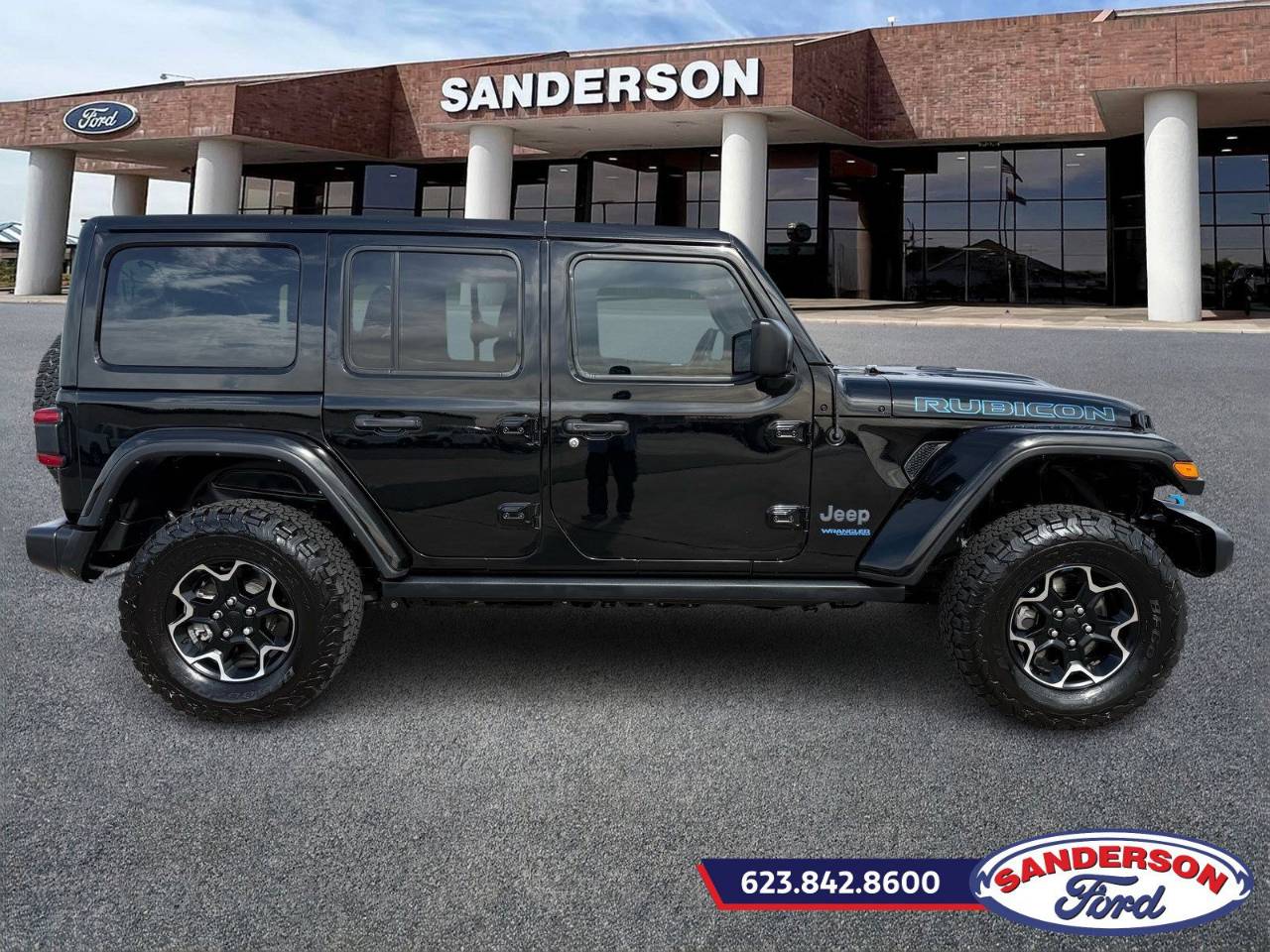 Certified 2021 Jeep Wrangler Unlimited Rubicon 4XE with VIN 1C4JJXR66MW802010 for sale in Glendale, AZ