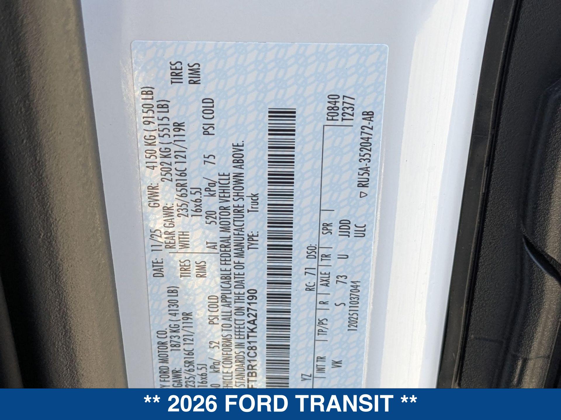 2026 Ford Transit Van Base - Photo 20
